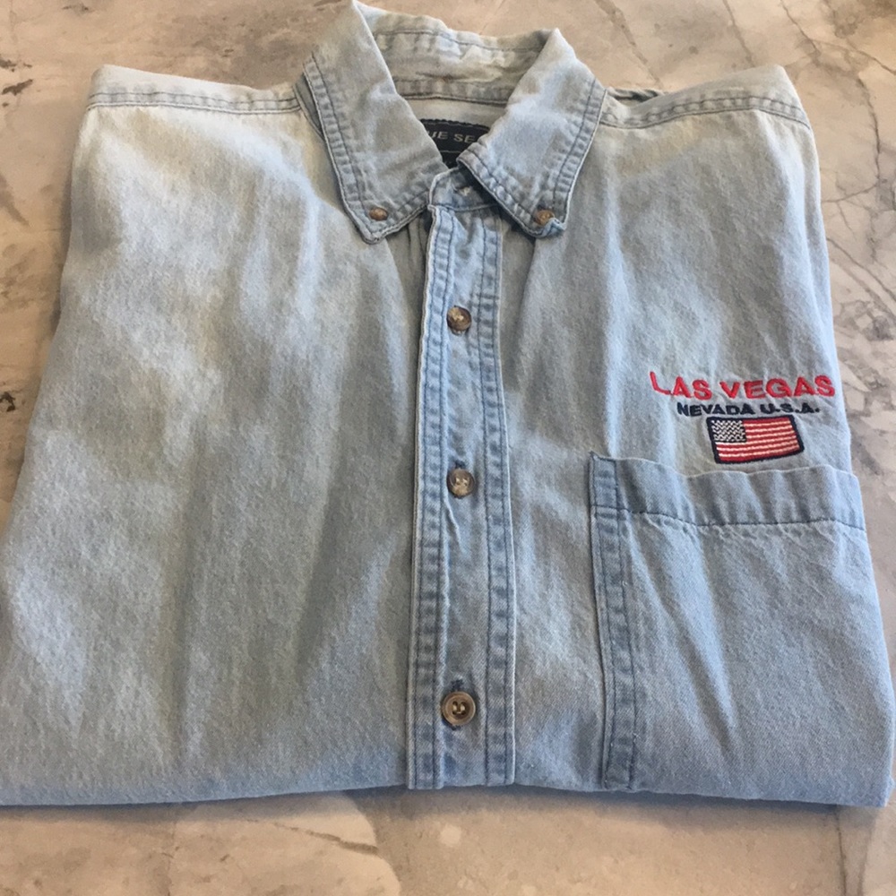Button down denim shirt LAS VEGAS